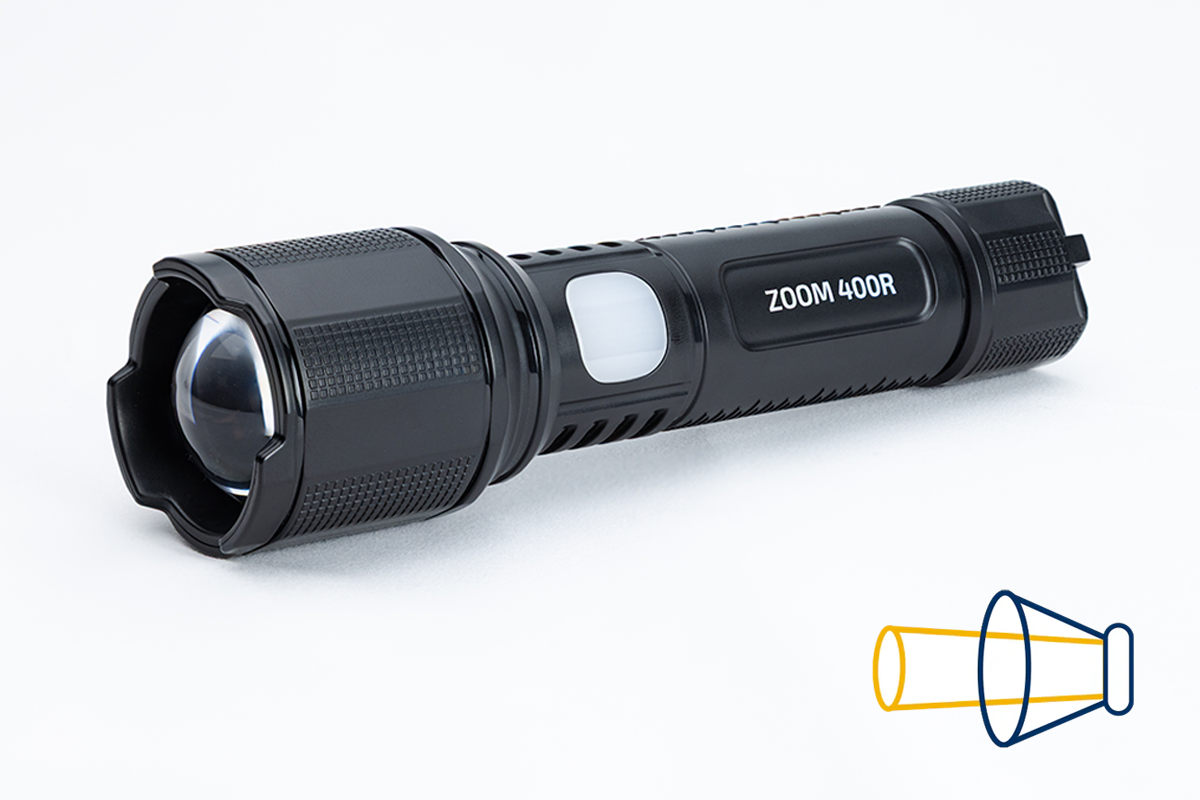 Zoom 400 | 400 Lumens | Compact flashlight with integrated Work Light