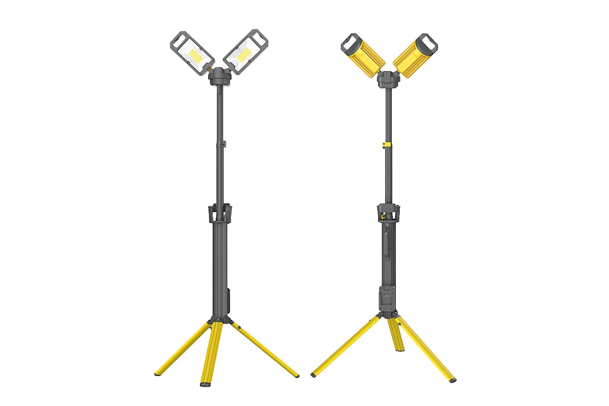 Tower Pro 5K – 5000 Lumen | Zusammenklappbare wiederaufladbare/AC-Arbeitsleuchte mit eingebautem Stativ (EU-Stecker)