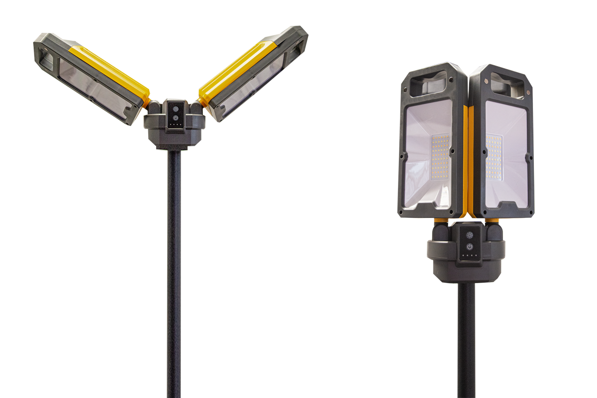 Tower Pro 5K – 5000 Lumen | Zusammenklappbare wiederaufladbare/AC-Arbeitsleuchte mit eingebautem Stativ (EU-Stecker)